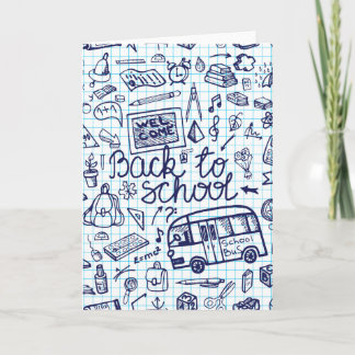 Back to School Supplies. Sketchy Notebook decor Card