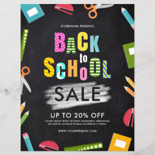 Back To School Supply Chalk Streak Retail Flyer