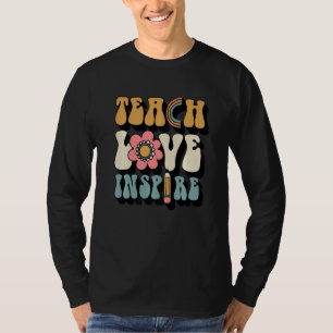 Back To School Teach Love Inspire Retro Teacher T-Shirt
