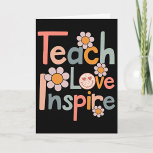Back To School Teach Love Inspire Retro Teachers W Card