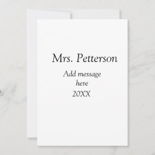 Back to school teacher appreciation add year class holiday card