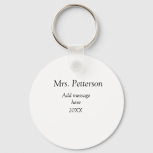 Back to school teacher appreciation add year class key ring