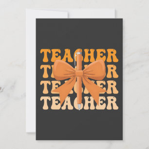Back to School Teacher appreciation Bow Coquette Thank You Card