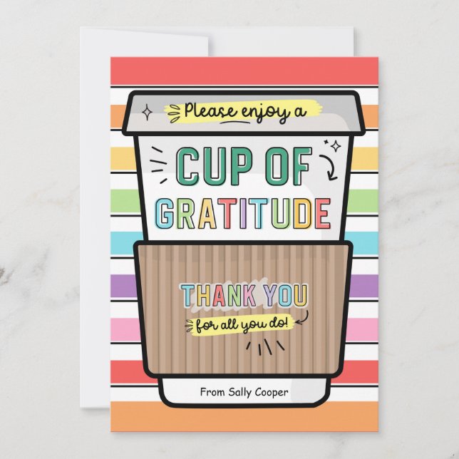 Back to School Teacher Coffee Gift Card Holder (Front)