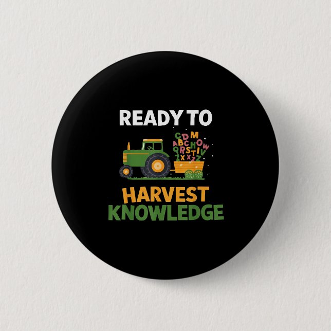 Back To School Teacher Farming Tractor Farmer Kids 6 Cm Round Badge (Front)