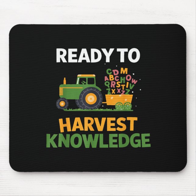 Back To School Teacher Farming Tractor Farmer Kids Mouse Pad (Front)