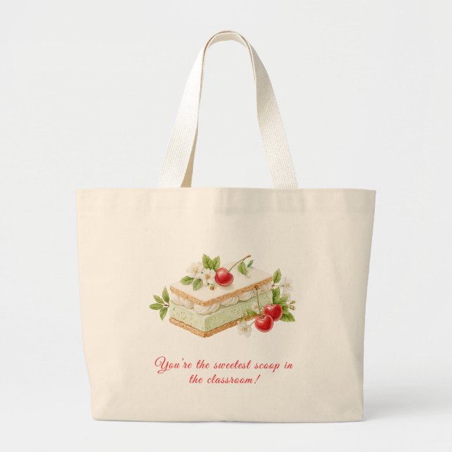 Back to School Teacher Gift – Personalised  Large Tote Bag (Front)