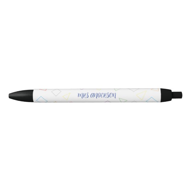 Back to School Teacher name Gift Black Ink Pen (Front)