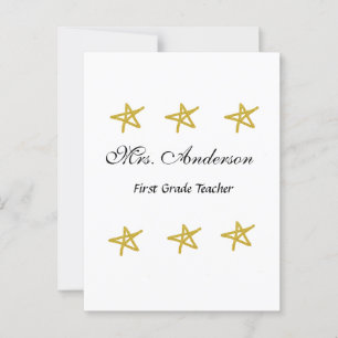 Back to school teacher name golden stars appreciat postcard