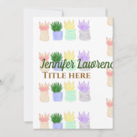 Back to school teacher name title succulents plant