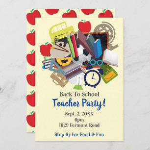 Back To School Teacher Party Invitation