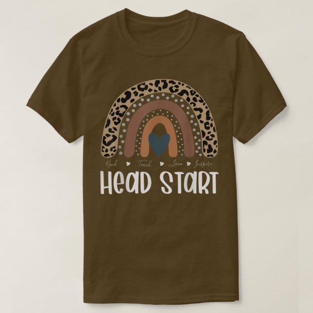 Back to School Teacher Squad, Leopard Rainbow Head T-Shirt (Design Front)