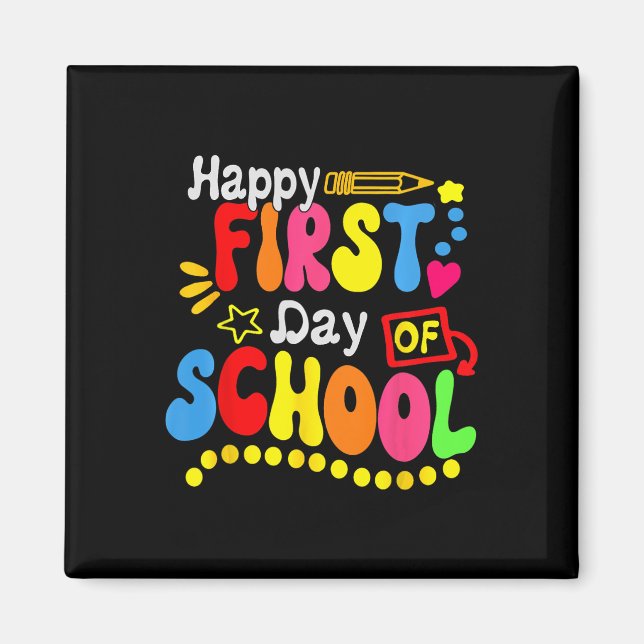 Back To School Teacher Student Happy First Day Of  Magnet (Front)