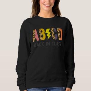 Back To School Teacher Students Leopard Abcd Back  Sweatshirt