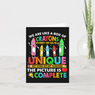 Back To School Teacher We Are Like A Box Of Crayon Card