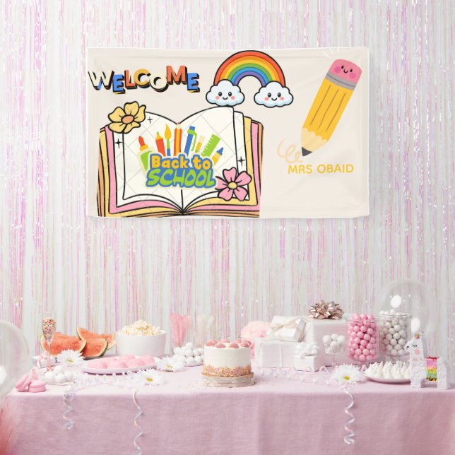 Back to School Teacher Welcome Banner |minimalist  (Party)