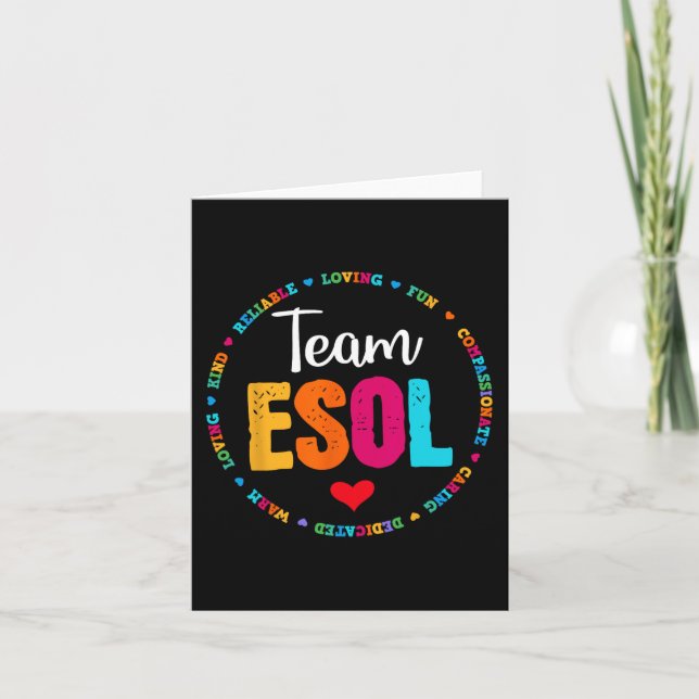 Back to school Teachers Crew Students - Team ESOL  Card (Front)