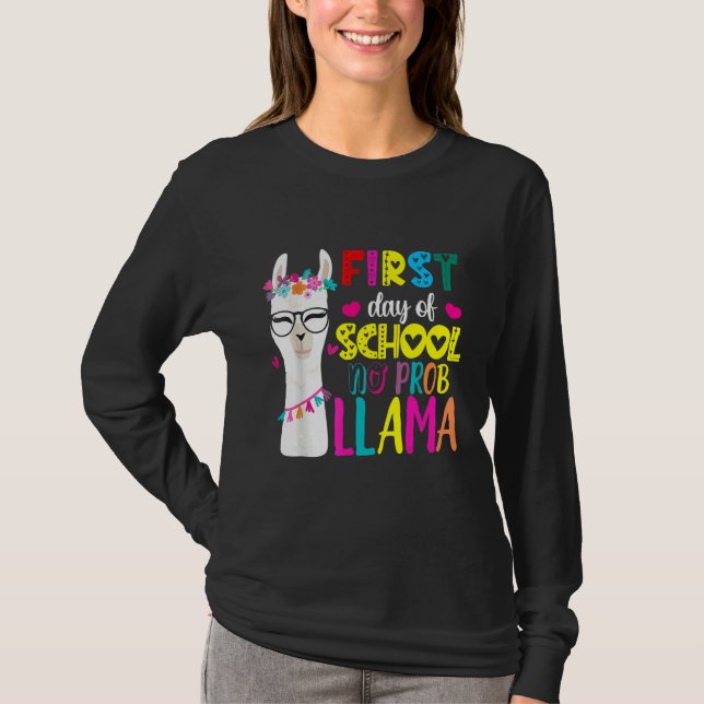 Back To School Teachers No Prob Llama T-Shirt (Front)