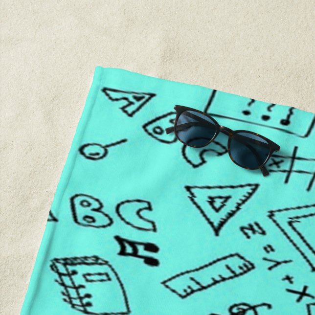 Back to school teal beach towel (In Situ)