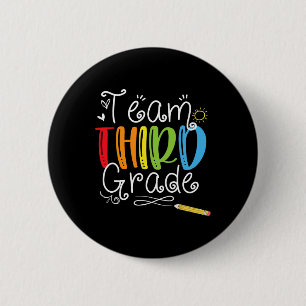 Back To School Team Third Grade 3rd Teacher Studen 6 Cm Round Badge