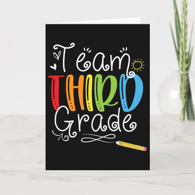 Back To School Team Third Grade 3rd Teacher Studen Card (Front)