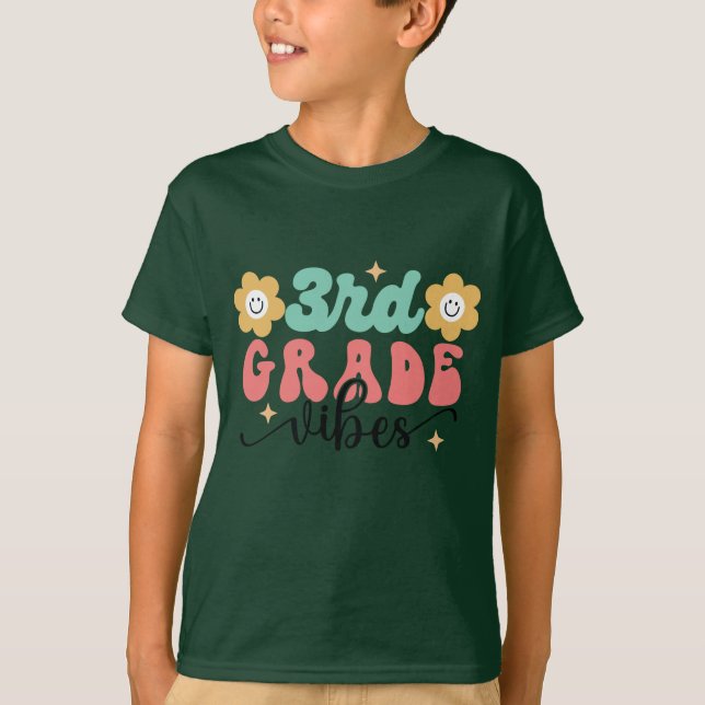 Back to School Tee | Third Grade Vibes T-Shirt (Front)