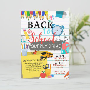 Back to school the end of summer party invitation