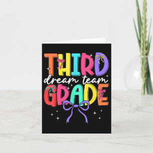 Back To School Third Grade Dream Team Teacher Wome Card