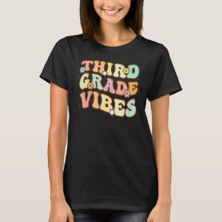 Back To School Third Grade Vibes Groovy Retro Teac T-Shirt