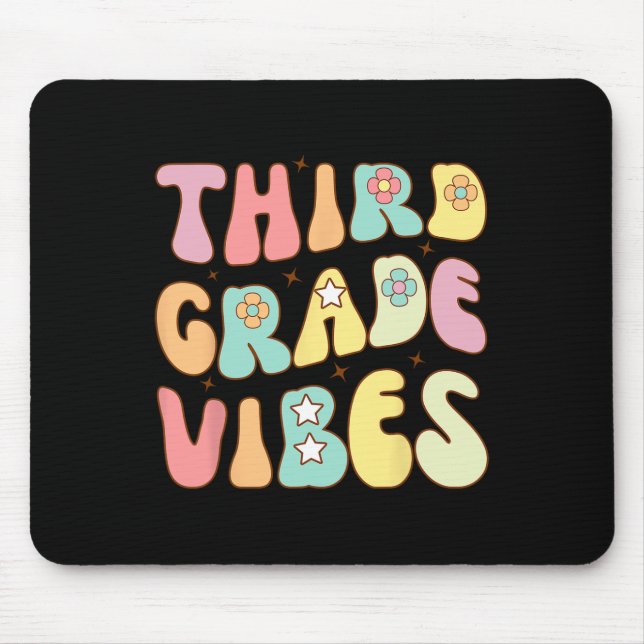 Back To School Third Grade Vibes Groovy Teacher Wo Mouse Pad (Front)