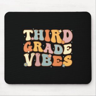 Back To School Third Grade Vibes Student Teacher W Mouse Pad
