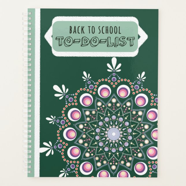 Back to School To-Do-List Green | Mandala Planner (Front)