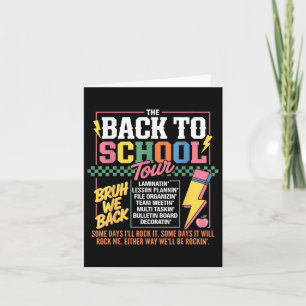 Back To School Tour Cute Teacher First Day Of Scho Card