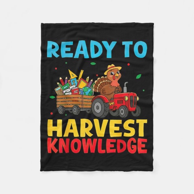 Back To School Turkey Farming Tractor Farmer Kids  Fleece Blanket (Front)