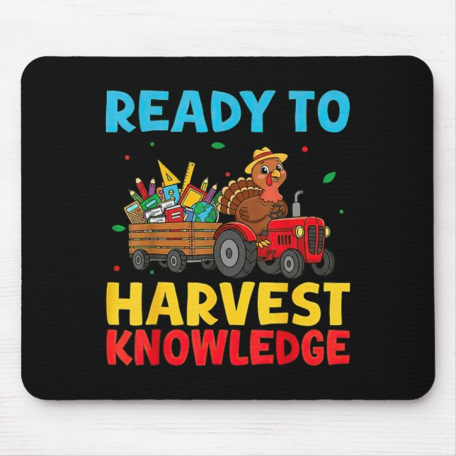 Back To School Turkey Farming Tractor Farmer Kids  Mouse Pad (Front)