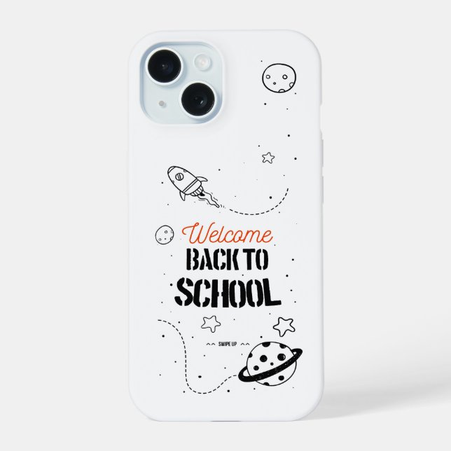 Back to School Typography Design iPhone 15 Case (Back)