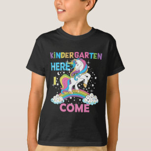 Back To School Unicorn Hello First Day of Kinderga T-Shirt
