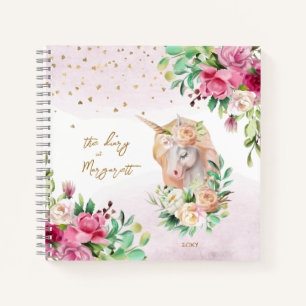 Back To School Unicorn Magic Girl Daily Sketchbook Notebook