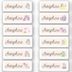 Back to School Unicorn Name Stickers
