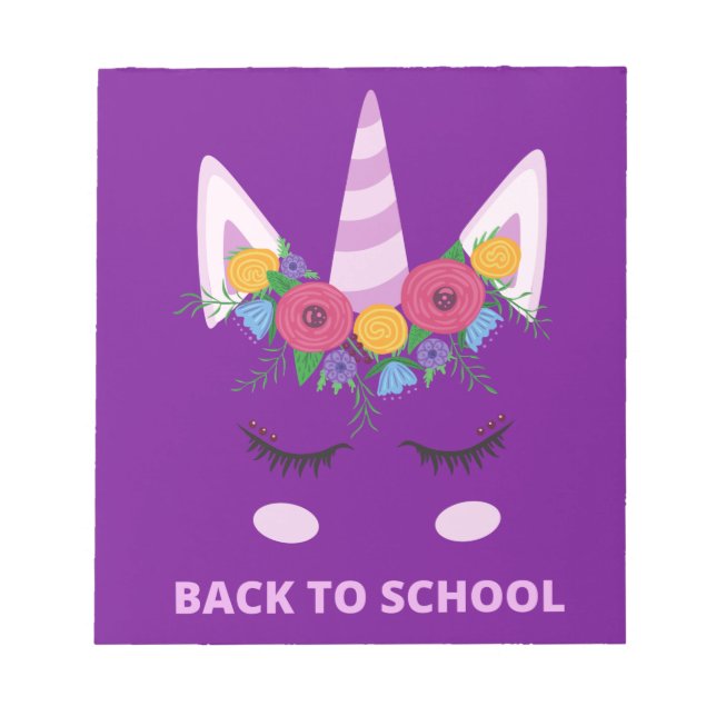Back to School Unicorn   Notepad (Front)