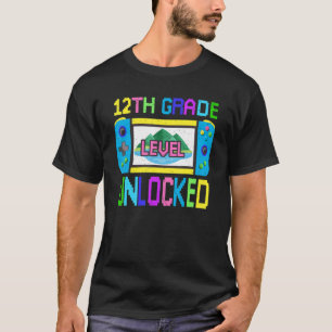 Back To School Video Gamer 12th Grade Level Unlock T-Shirt