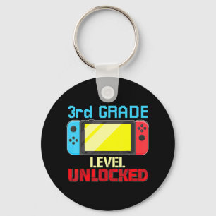 Back to School Video Gamer 3rd Grade Level Unlocke Key Ring