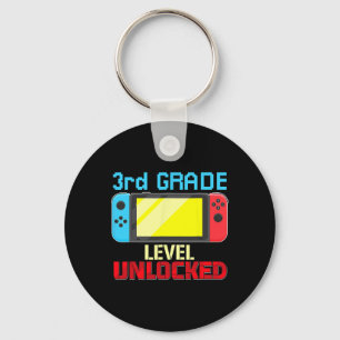 Back to School Video Gamer 3rd Grade Level Unlocke Key Ring
