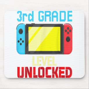 Back to School Video Gamer 3rd Grade Level Unlocke Mouse Pad