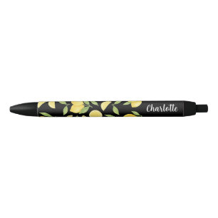 Back to School Wateercolor Lemon Fruit Black Ink Pen