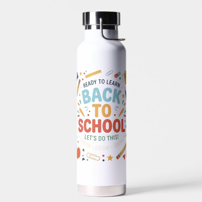Back to School Water Bottle for Kids & Students (Left)