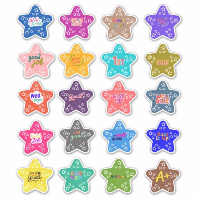 Back to School Well Done Multiple Design Stickers (Front)
