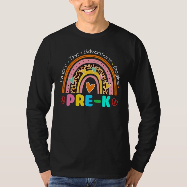 Back To School Where The Adventure Begins Rainbow  T-Shirt (Front)