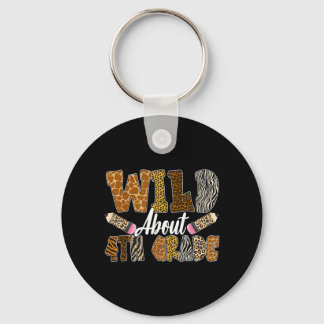 Back To School Wild About 4th Grade Safari Teacher Key Ring