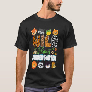 Back to School Wild About Kindergarten Teacher Zoo T-Shirt